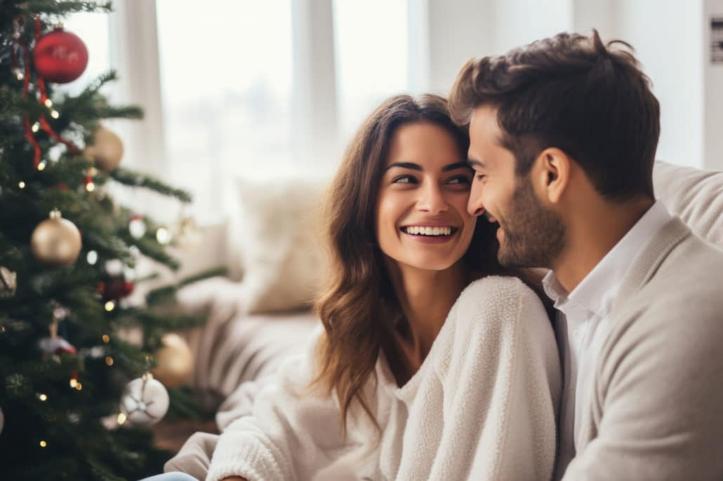 Paar zu Weihnachten